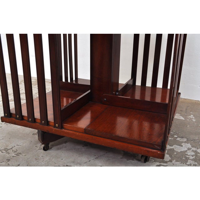 Antique Revolving Bookcase in Mahogany, 1890s For Sale - Image 9 of 11