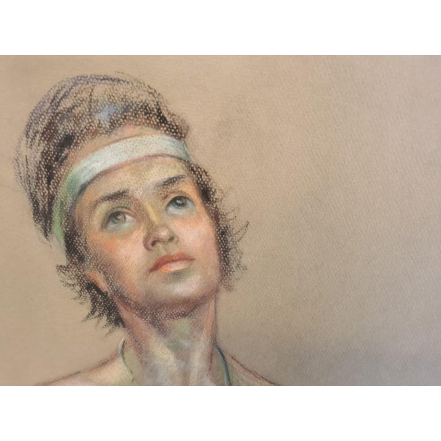 A captivating original pastel by American artist&nbsp;Flora B. Giffuni (1919–2009), Hippie portrays a young man wearing a...