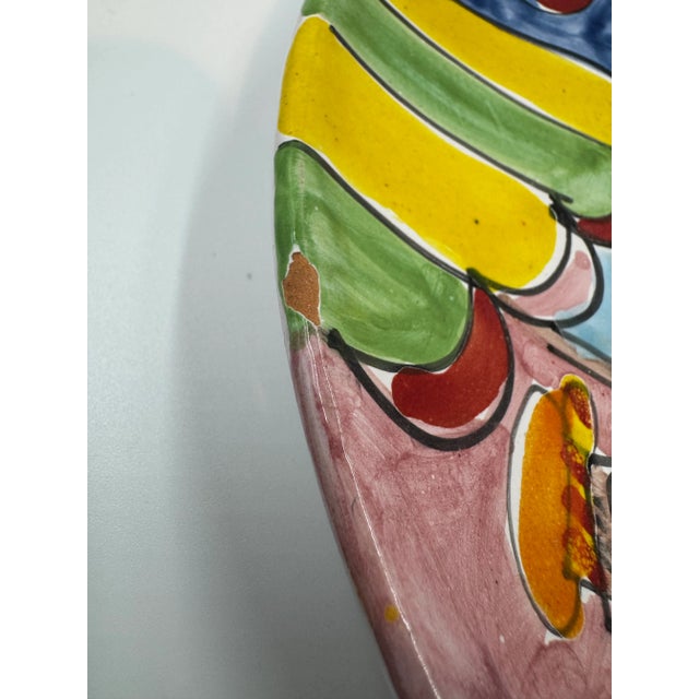 Giovanni Desimone Vintage DeSimone-Style Hand-Painted Italian Ceramic Plate For Sale - Image 4 of 7