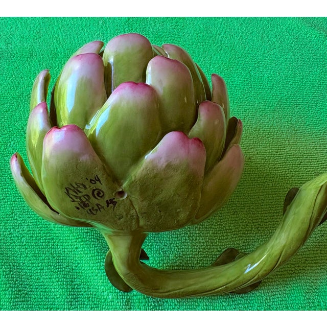 Katherine Houston Porcelain Artichoke For Sale - Image 9 of 9