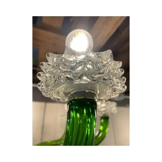 Contemporary Green Murano Glass Chandelier with Trasparent Rostrato Boubeches from Simoeng For Sale - Image 3 of 11