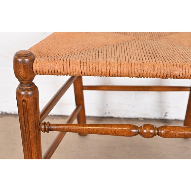 Ethan Allen Country French Wheat Back Rush Seat Dining Chairs, Set of