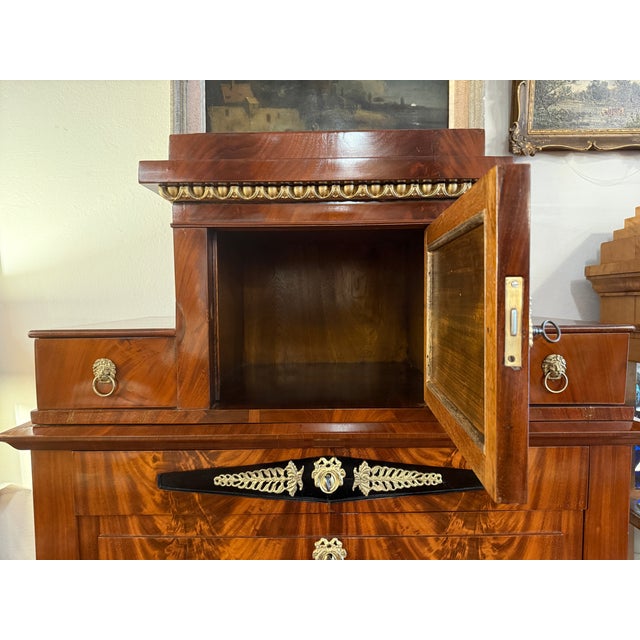Neoclassical Fall-Front Secretaire Cabinet in Mahogany, 1780 For Sale - Image 6 of 15