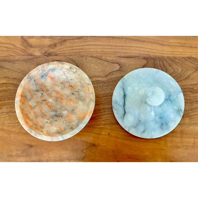 Early 20th Century Vintage Alabaster Pedestal Jar For Sale - Image 5 of 10