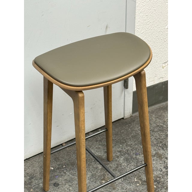 Norr11 Ny11 Bar Stool Light Smoked Oak + Spectrum Autumn Leather Seat For Sale - Image 9 of 12