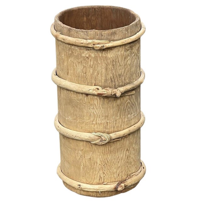 Boho Chic Vintage Wooden Planter For Sale - Image 3 of 4