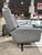 Contemporary Restoration Hardware "Luke" Gray Leather Swivel Recliner For Sale - Image 3 of 7