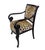 Elegant Vintage French Style Black Lacquer Wood Armchair W/Animal Print For Sale - Image 9 of 9