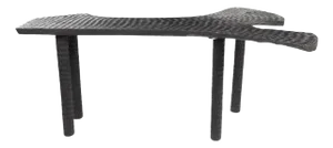 Hand Chiseled Black One Slab Bar or Console Table