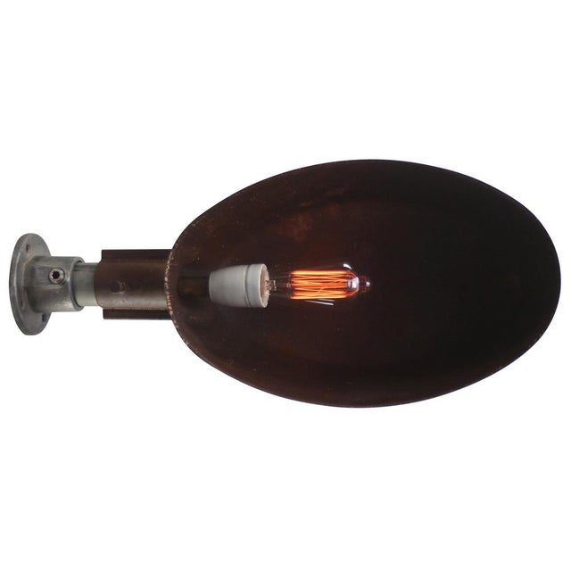 Mid-Century Modern Mid-Century Modern French Industrial Wall Sconce Light in Rust Iron For Sale - Image 3 of 7