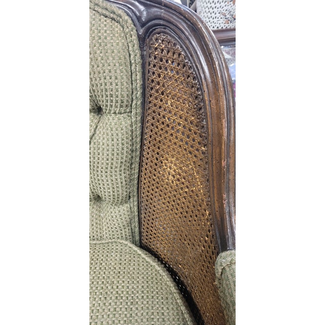 Pair French Double Cane 1950s Bergere Chairs For Sale - Image 12 of 13