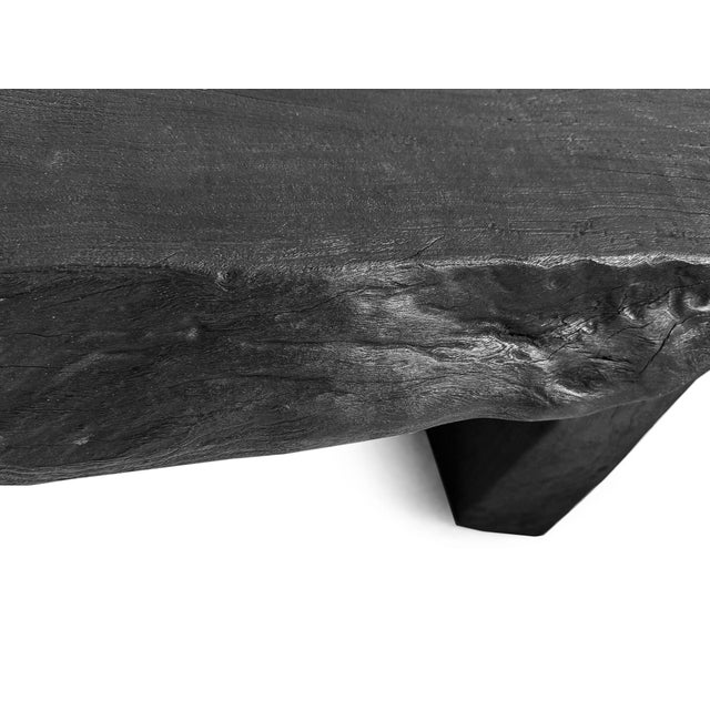 Black Natural Edge Slab Organic Modern Bench/Coffee Table For Sale - Image 9 of 9