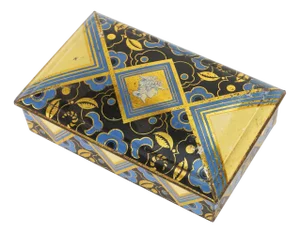 Art Deco French Metal Box Decorated with Mercury, 1930s