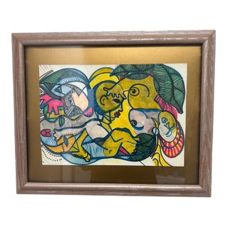 1990s Gwendolyn Aqui-Brooks Original Mixed Media For Sale