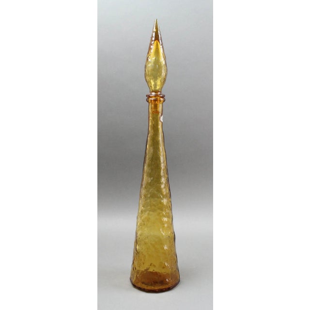 Guildcraft Italy Amber Empoli Glass Decanter Genie Bottle Mid Century Modern For Sale - Image 4 of 10