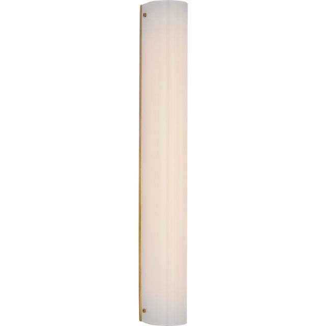 Barbara Barry for Visual Comfort Signature Penhold 24" Bath Light in Soft Brass with White Glass For Sale