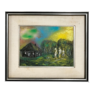 J. James Akston, 1970's Mod Surrealist Day Glo Fluorescent Acrylic Painting J. James Akston, 1975