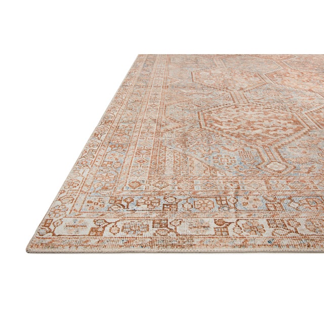 Traditional Chris Loves Julia x Loloi Jules Tangerine / Mist 5'-0" x 7'-6" Area Rug For Sale - Image 3 of 5