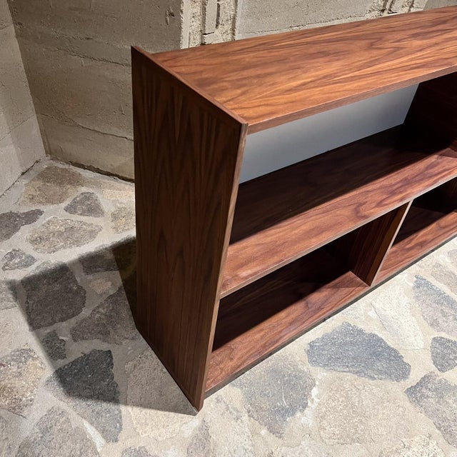Custom Walnut Wood Bookcase Pablo Romo Ambianic For Sale - Image 9 of 9