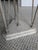 Late 20th Century Vintage Maitland Smith Neoclassical Travertine Stone Floor Lamp With Lamp Shade For Sale - Image 5 of 11