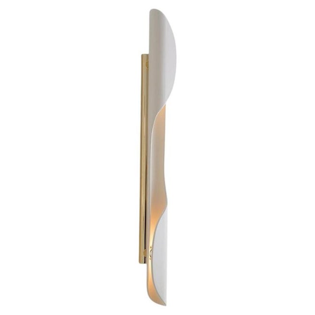 Gold Oblong Torsade Ceramic Wall Lamp by Jennifer Midoz For Sale - Image 8 of 8