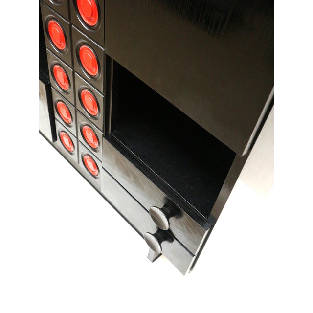 Vintage Brutalist Black Bar Cabinet in the style of De Coene, in Good conditions. Designed 1960 to 1969