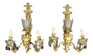 19th Century Gilt Bronze Sconces - a Pair