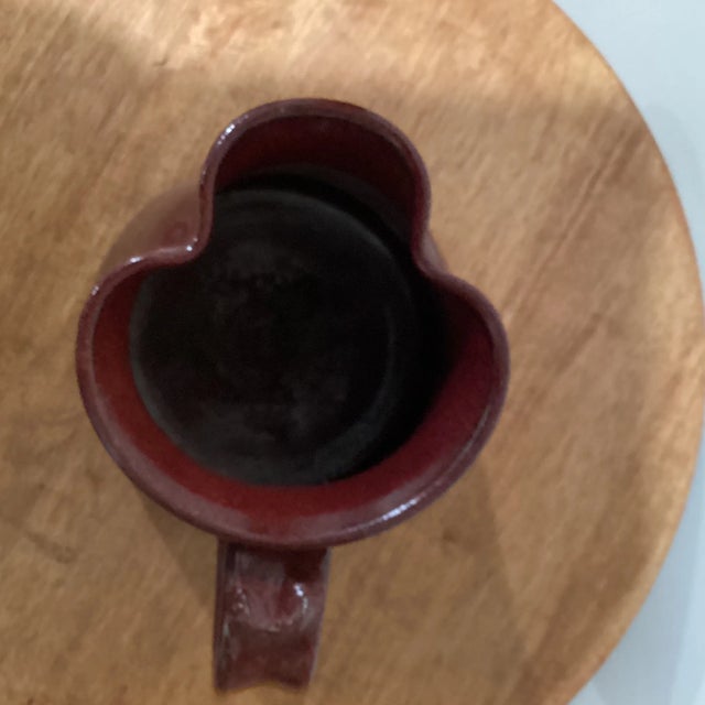 Mid 20th Century Mid 20th Century Vintage Original Zappa Burgundy Glazed Earthenware Pitcher Art Pottery Montrose, Colorado For Sale - Image 5 of 12