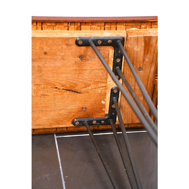 Black Swedish Modern Oak and Metal Flower Bench, 1950s For Sale - Image 8 of 9