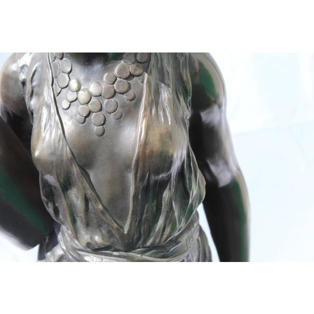 1990s Art Deco Bronze Egyptian Girl with Water Jug Large in the Style of F.Ghilmany For Sale - Image 15 of 18