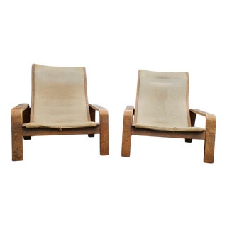 Mid-Century Pulkka Lounge Chairs by Ilmari Lappalainen for Asko, Finland, 1960s, Set of 2 For Sale