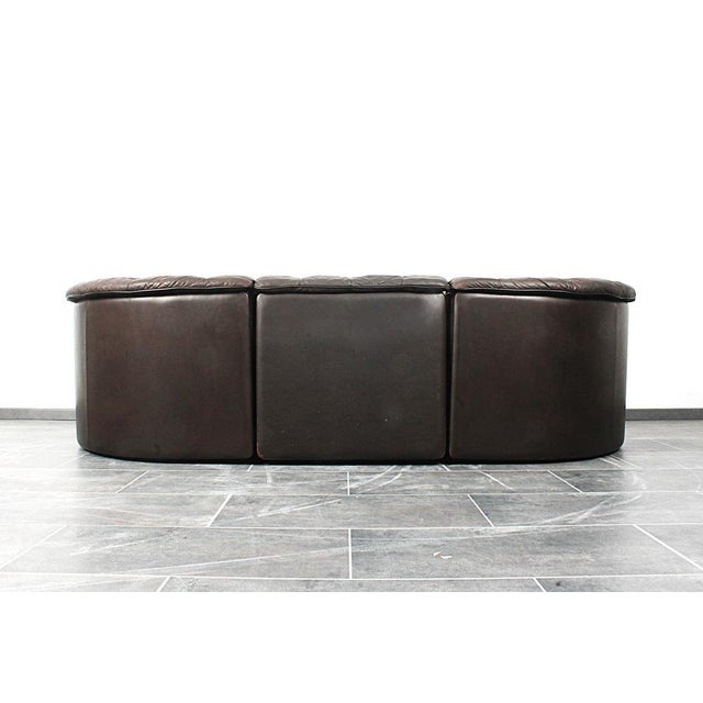 DS-11 3-Seater Sofa in Brown Leather from de Sede, 1960s, Set of 3 For Sale - Image 11 of 16