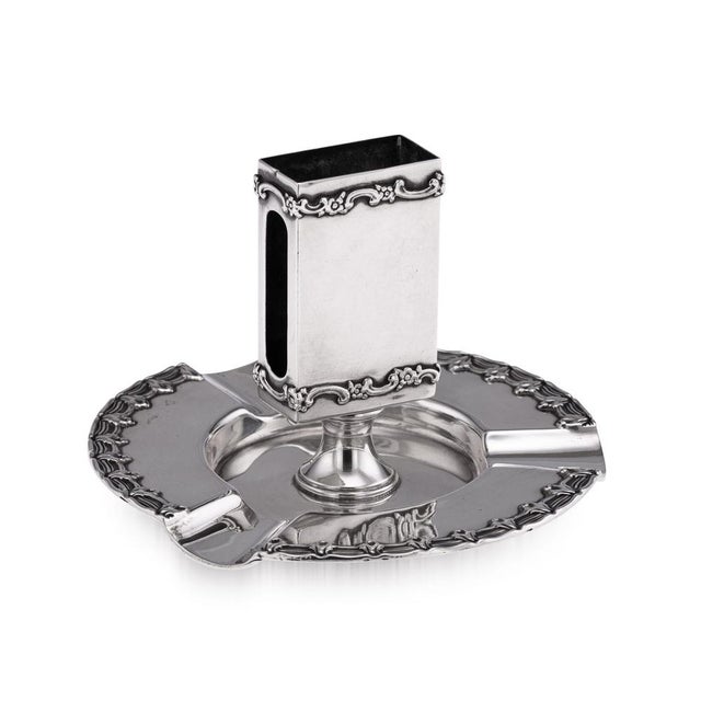Antique American Silver Ashtray and Match Box Holder by Tiffany & Co, 1890s For Sale - Image 13 of 13