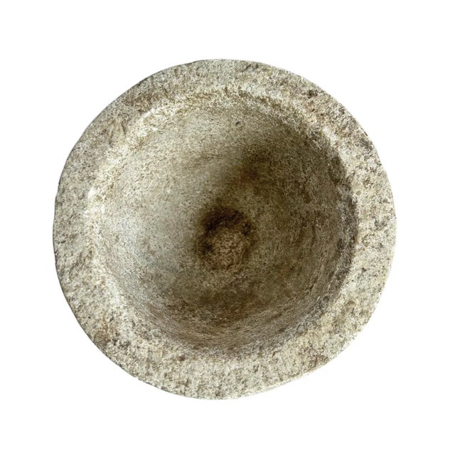 Outdoor/Indoor Rustic Vintage Granite Small Stone Decorative Bowl For Sale - Image 4 of 4