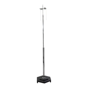 Vintage Mid-Century Modern Modernist Chrome and Ebonized Wood Pole Floor Lamp