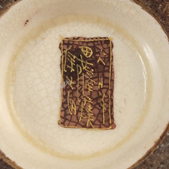 Japanese Satsuma Hexagonal Vases with Dragon and Rakan, Set of 2 For Sale - Image 9 of 13