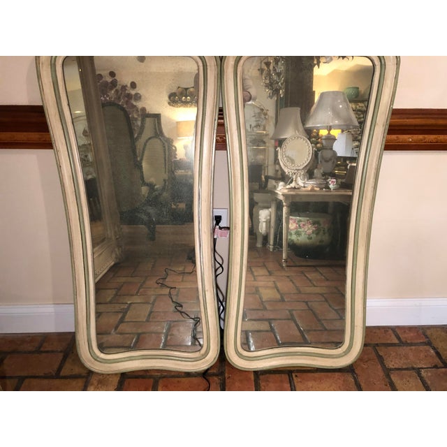 Shabby Chic Whitewashed FullLength Mirrors a Pair Chairish