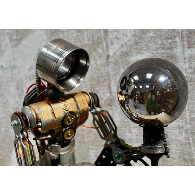 Vintage Custom Steampunk Robot Lamp by Simon Smith, 1950 For Sale - Image 6 of 9