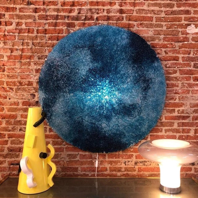 Plastic Italian Circular Blue Polycarbonate Tondo Wall Lamp by Jacopo Foggini For Sale - Image 7 of 15