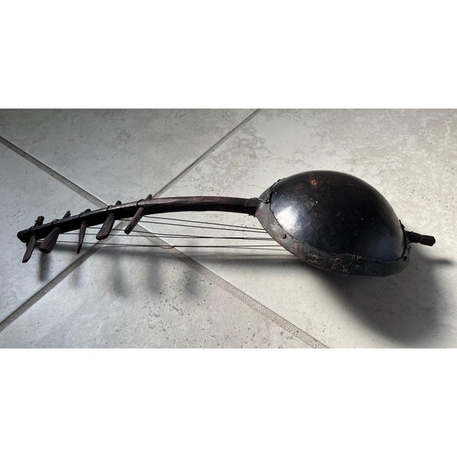 African Antique African Folk Art Adungu 5 String Gourd Harp From Kenya - Rare For Sale - Image 3 of 7