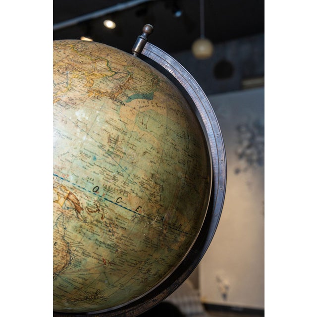 World Map Globe from E. Dubail, 1890s, in Very Good conditions. Designed 1890 to 1919 This piece has an attribution mark,...