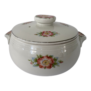 1950s Hall’s Usa Superior Quality “Wild Rose” Covered Casserole Dish