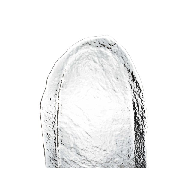Contemporary Late 20th Century Large Handblown Glass Irregular Edge Oval Shape Serving Platter For Sale - Image 3 of 5