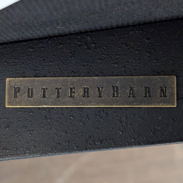 Beige Pottery Barn Maison Leather Bar Stool For Sale - Image 8 of 9