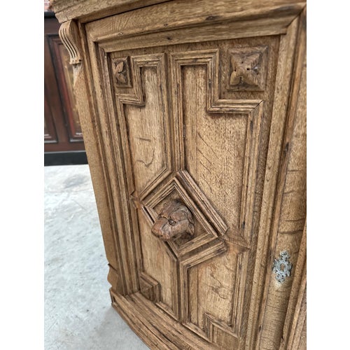 Wood Late 19th Century Oak Corner Cabinet For Sale - Image 7 of 11