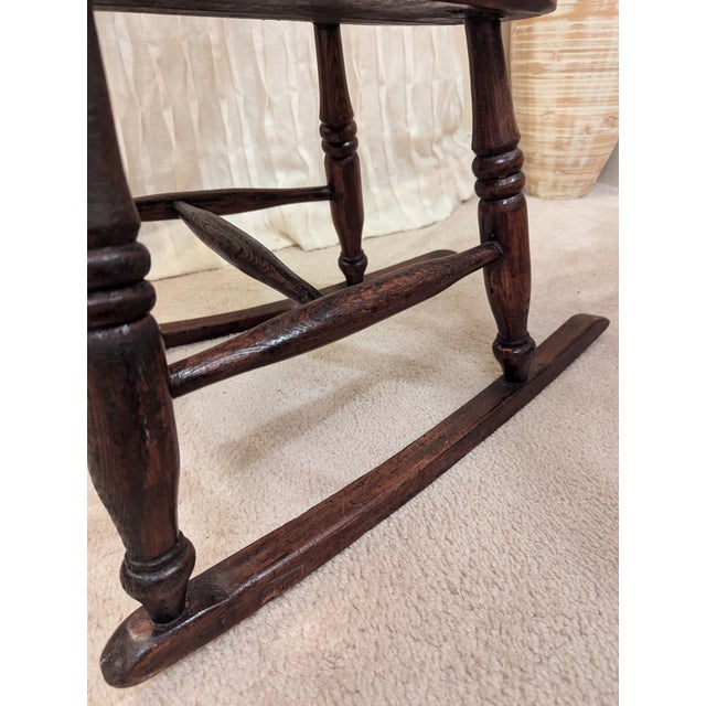Antique 19th Century Nursery Sewing Rocking Chair Handmade Maple & Oak For Sale - Image 12 of 13