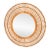 21st Century Split Reed Caning Round Large Sunburst Wall Mirror Organic Modern For Sale