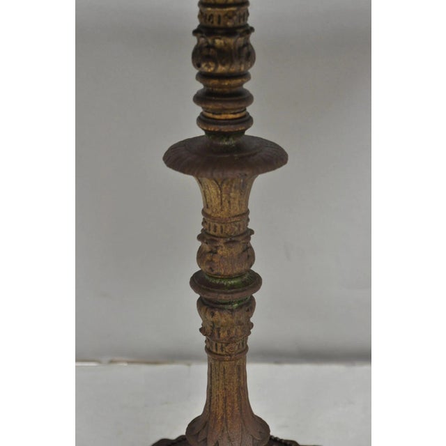 Antique Victorian Green Marble Cast Iron Pedestal Base Smoking Stand Side Table For Sale In Philadelphia - Image 6 of 12