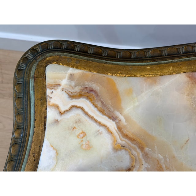 Paint Late 19th Century Louis XVI Style Table With Onyx Top For Sale - Image 7 of 14