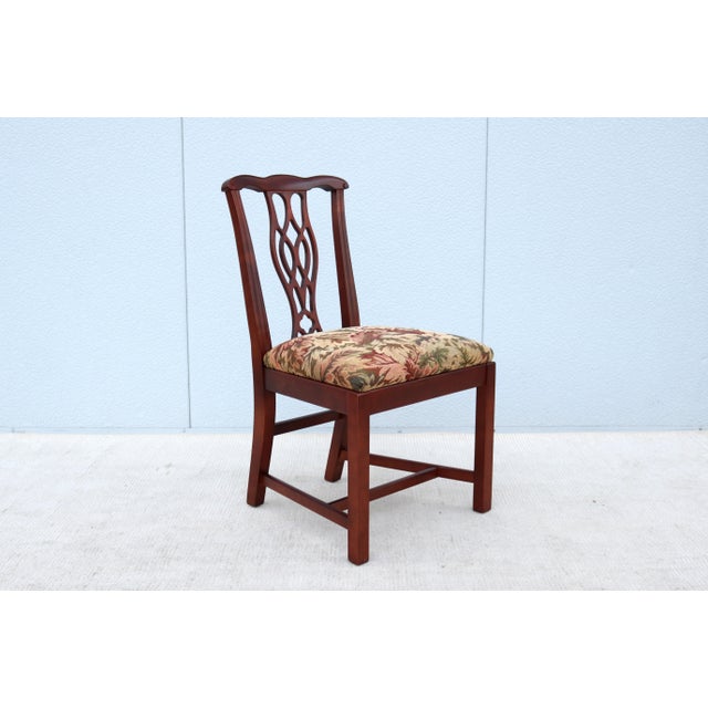 Traditional Classic Chippendale Style Maple Armless Side or Guest Chair by Jofco For Sale In New York - Image 6 of 12